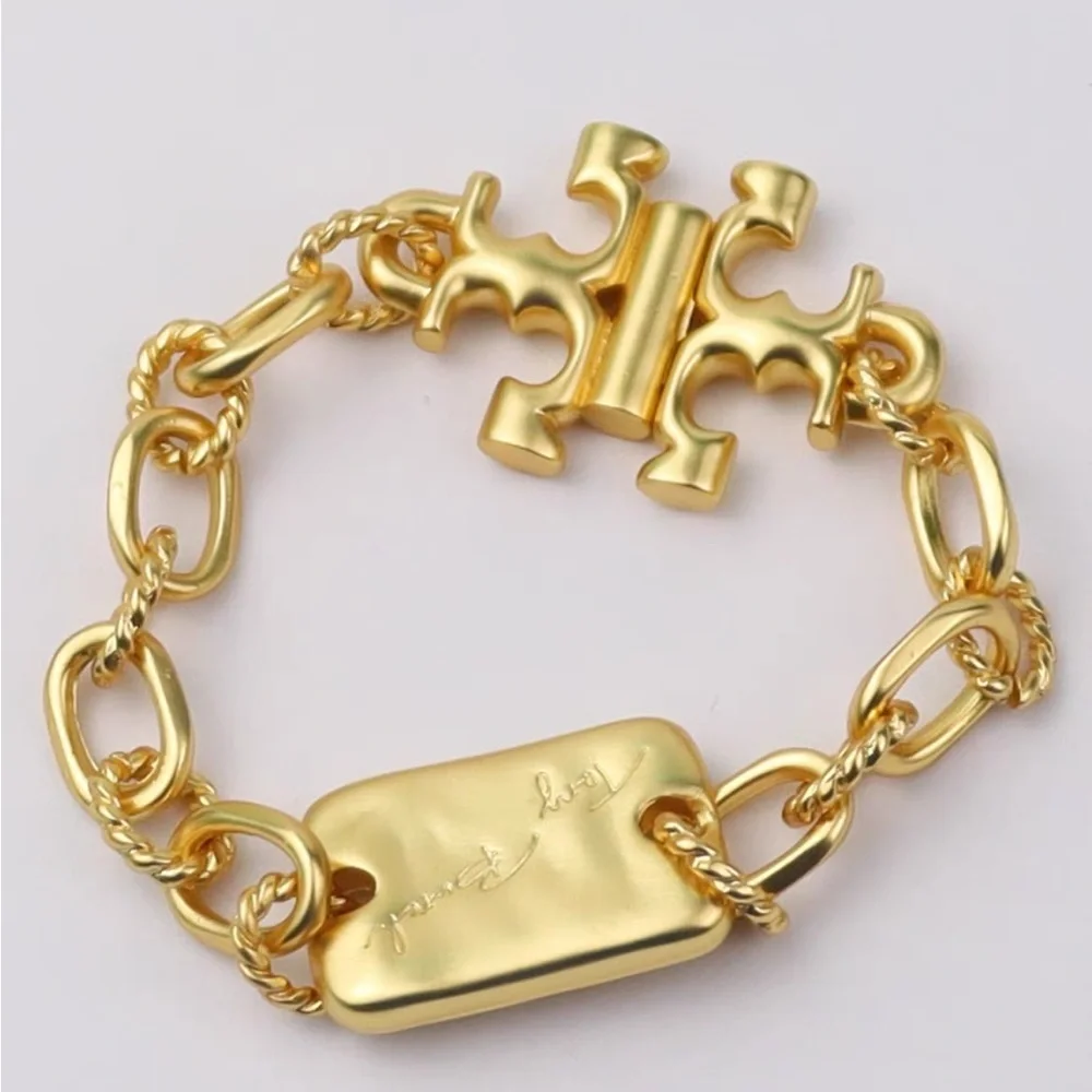 💎Host Pick🪩Tory Burch Signature‎ Bar Chain Gold Bracelet